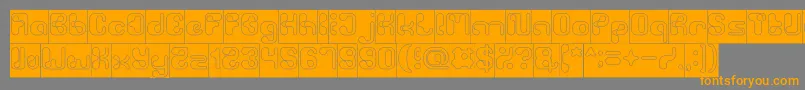 BiologicalHollowInverse Font – Orange Fonts on Gray Background