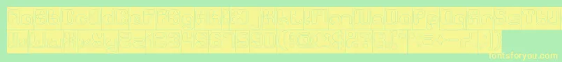 BiologicalHollowInverse Font – Yellow Fonts on Green Background