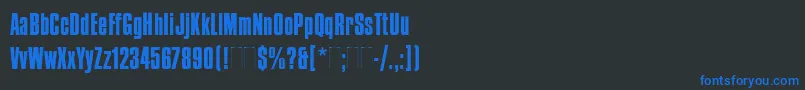 Шрифт CompactaPlain – синие шрифты на чёрном фоне