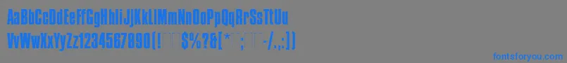 フォントCompactaPlain – 灰色の背景に青い文字