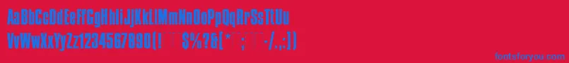 CompactaPlain-fontti – siniset fontit punaisella taustalla