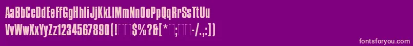CompactaPlain-fontti – vaaleanpunaiset fontit violetilla taustalla