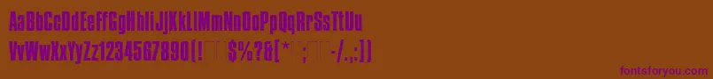 CompactaPlain-fontti – violetit fontit ruskealla taustalla