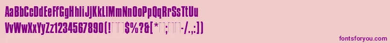 CompactaPlain-fontti – violetit fontit vaaleanpunaisella taustalla