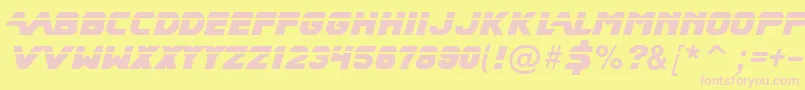 Fonte BladeRunnerMovieFont – fontes rosa em um fundo amarelo