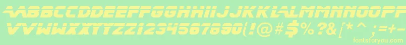 BladeRunnerMovieFont-Schriftart – Gelbe Schriften auf grünem Hintergrund
