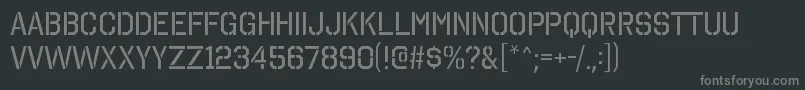 Fonte OctinstencilrgRegular – fontes cinzas em um fundo preto