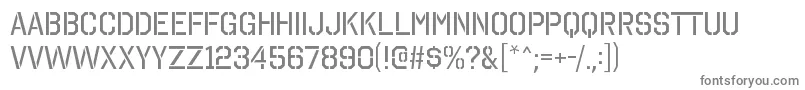 OctinstencilrgRegular-fontti – harmaat kirjasimet valkoisella taustalla