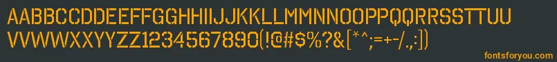 フォントOctinstencilrgRegular – 黒い背景にオレンジの文字