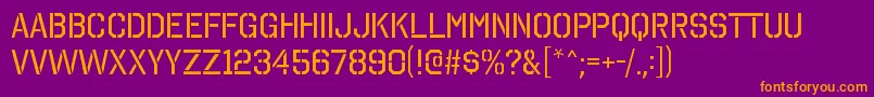 OctinstencilrgRegular Font – Orange Fonts on Purple Background