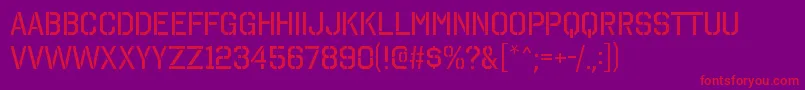 OctinstencilrgRegular Font – Red Fonts on Purple Background