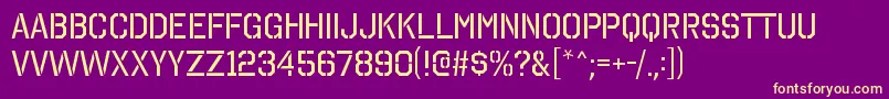 OctinstencilrgRegular-fontti – keltaiset fontit violetilla taustalla