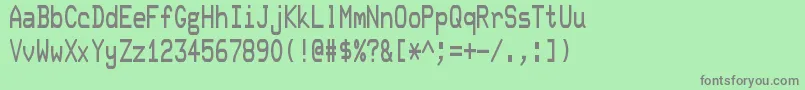 フォントDecterm – 緑の背景に灰色の文字