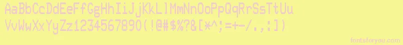 Decterm Font – Pink Fonts on Yellow Background