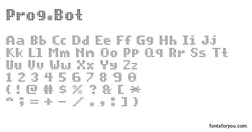 Schriftart Prog.Bot – Alphabet, Zahlen, spezielle Symbole