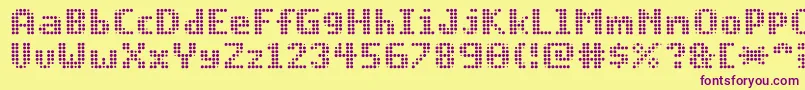 Prog.Bot Font – Purple Fonts on Yellow Background