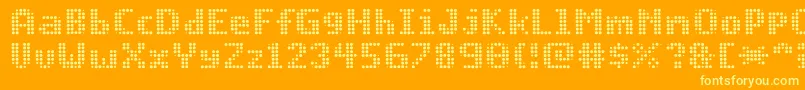 Prog.Bot Font – Yellow Fonts on Orange Background