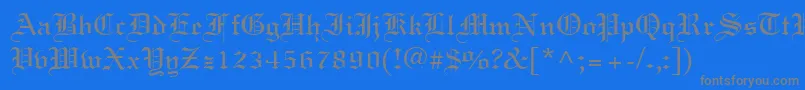 フォントLincoln – 青い背景に灰色の文字