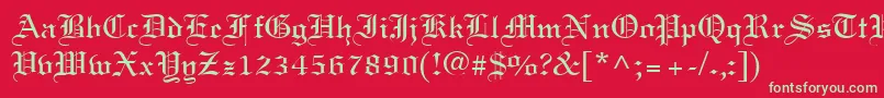 フォントLincoln – 赤い背景に緑の文字