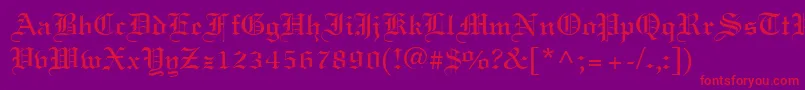 Lincoln-Schriftart – Rote Schriften auf violettem Hintergrund