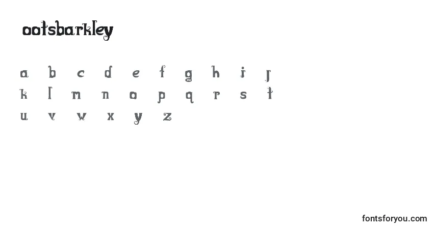 Schriftart Bootsbarkley – Alphabet, Zahlen, spezielle Symbole