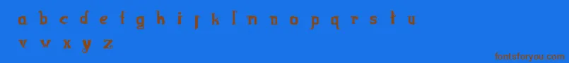 Bootsbarkley Font – Brown Fonts on Blue Background