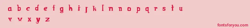 Fonte Bootsbarkley – fontes vermelhas em um fundo rosa