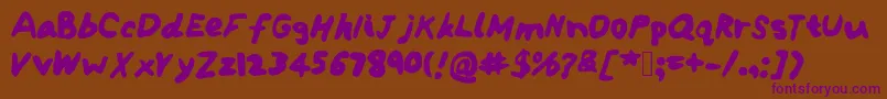 Iysdeadendstreet-Schriftart – Violette Schriften auf braunem Hintergrund