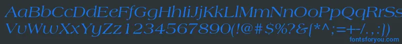 AmericanastdItalic Font – Blue Fonts on Black Background