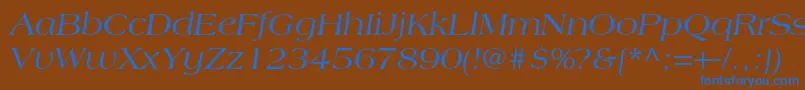 AmericanastdItalic Font – Blue Fonts on Brown Background