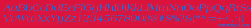 AmericanastdItalic Font – Blue Fonts on Red Background