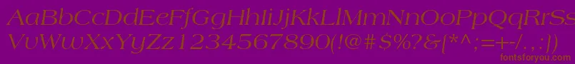 AmericanastdItalic Font – Brown Fonts on Purple Background