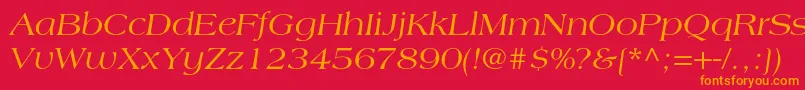 AmericanastdItalic Font – Orange Fonts on Red Background