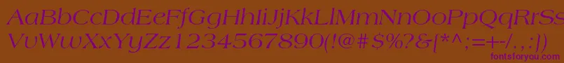 AmericanastdItalic Font – Purple Fonts on Brown Background