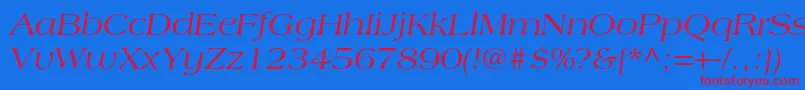 AmericanastdItalic Font – Red Fonts on Blue Background