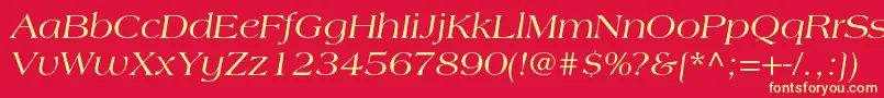 AmericanastdItalic Font – Yellow Fonts on Red Background