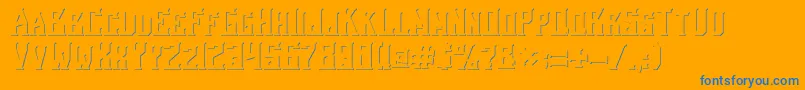 Saiba mais sobre a fonte BeardedladyShadow Fonte BeardedladyShadow – fontes azuis em um fundo laranja