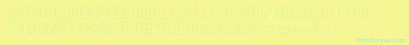 BeardedladyShadow-Schriftart – Grüne Schriften auf gelbem Hintergrund