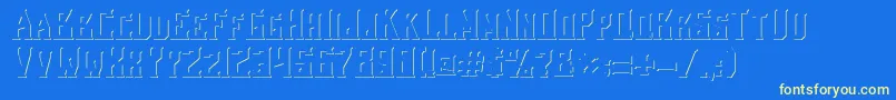 Fonte BeardedladyShadow – fontes amarelas em um fundo azul