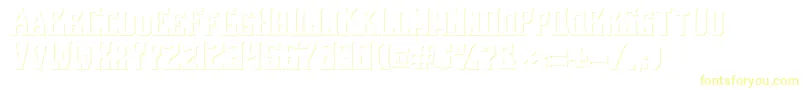 BeardedladyShadow-Schriftart – Gelbe Schriften auf weißem Hintergrund