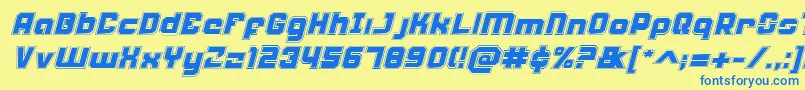 WeaponeerAcademyItalic Font – Blue Fonts on Yellow Background