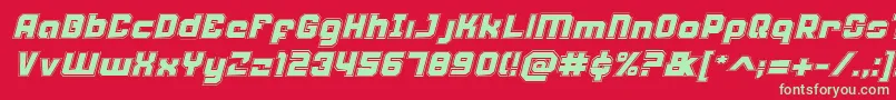 WeaponeerAcademyItalic Font – Green Fonts on Red Background