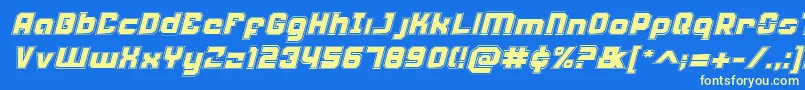 WeaponeerAcademyItalic Font – Yellow Fonts on Blue Background