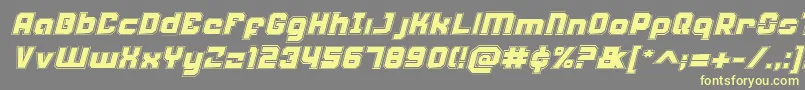 フォントWeaponeerAcademyItalic – 黄色のフォント、灰色の背景