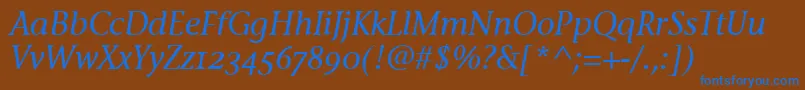 StoneInfOsItcTtMediumita Font – Blue Fonts on Brown Background