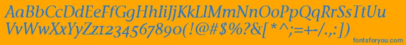 StoneInfOsItcTtMediumita Font – Blue Fonts on Orange Background