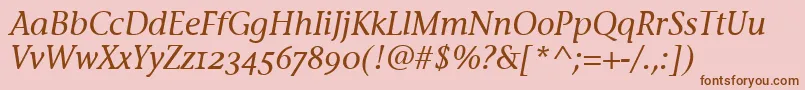 StoneInfOsItcTtMediumita Font – Brown Fonts on Pink Background