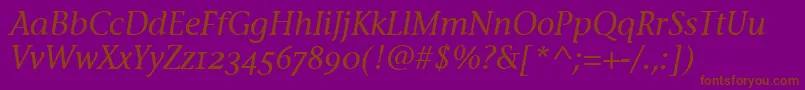 StoneInfOsItcTtMediumita Font – Brown Fonts on Purple Background