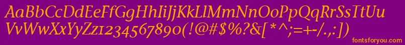 StoneInfOsItcTtMediumita Font – Orange Fonts on Purple Background