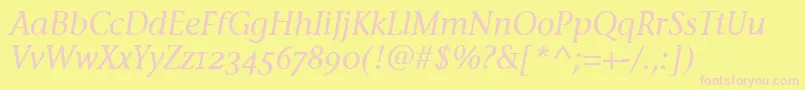 StoneInfOsItcTtMediumita Font – Pink Fonts on Yellow Background